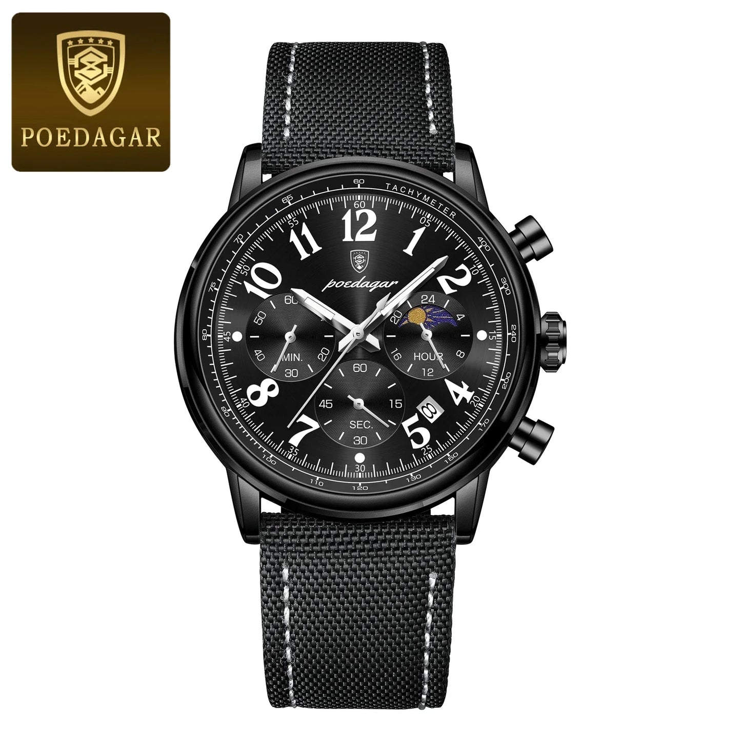 POEDAGAR Tactical Chronograph Watch