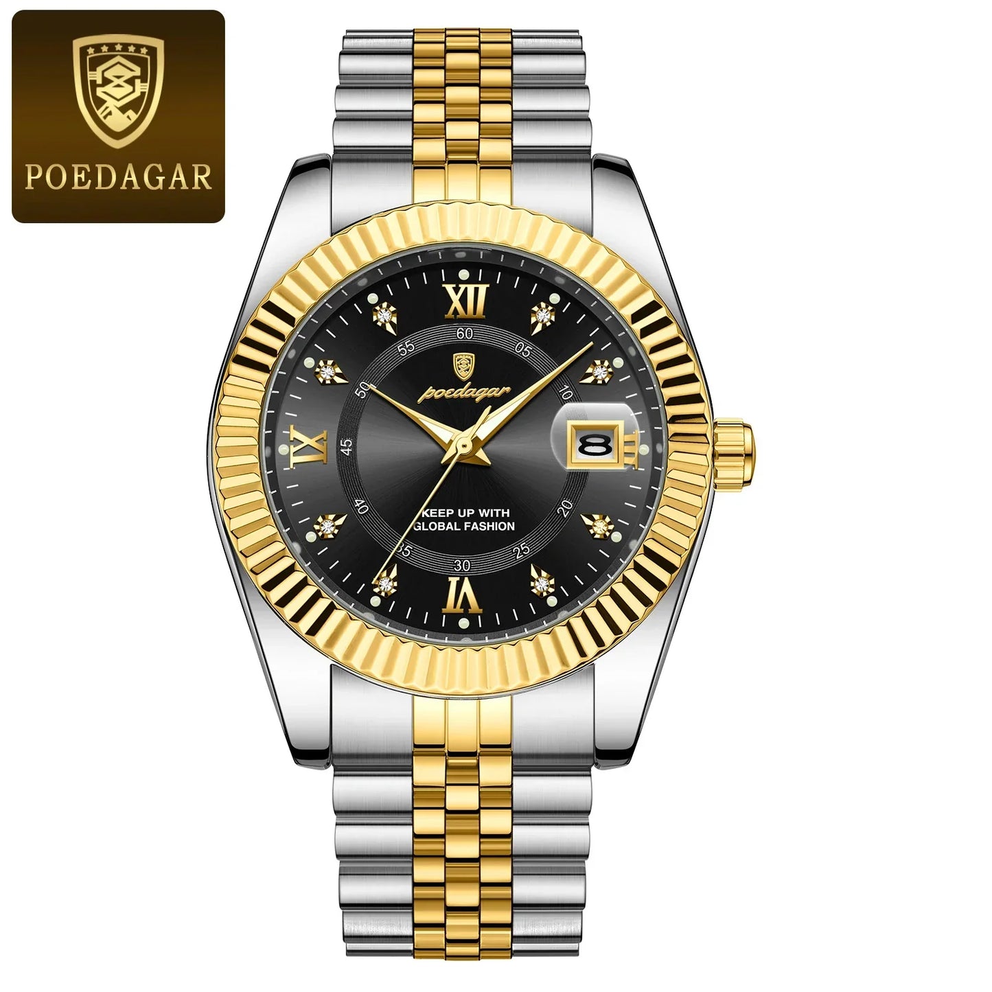 POEDAGAR Prestige Datum Uhr