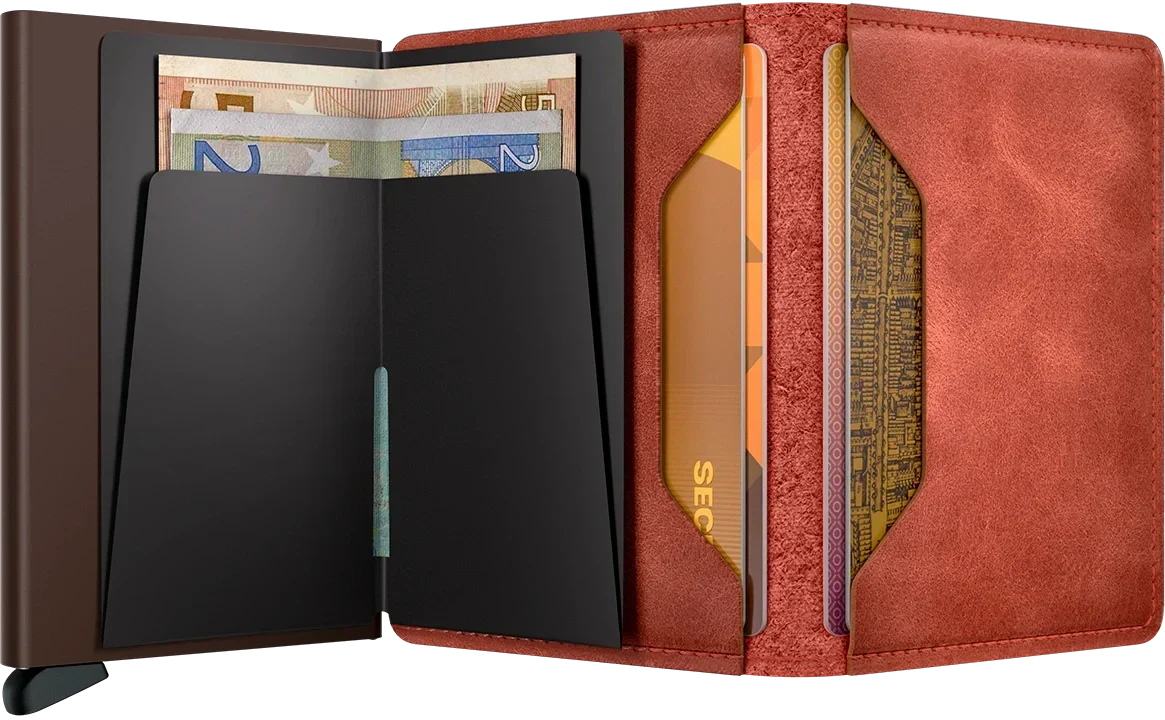 - RFID Protected Slim Wallet - Vintage - Orange