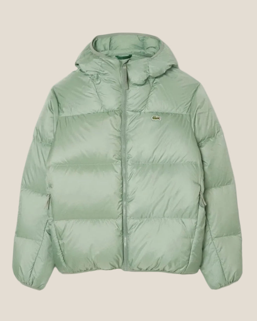 Short Water-Repellent Hooded Puffed Jacket