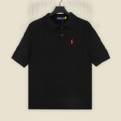 Spurs Knitted Polo Shirt Black