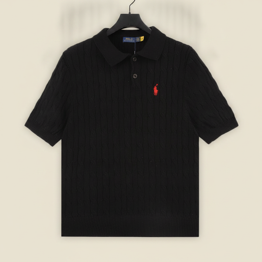 Spurs Knitted Polo Shirt Black
