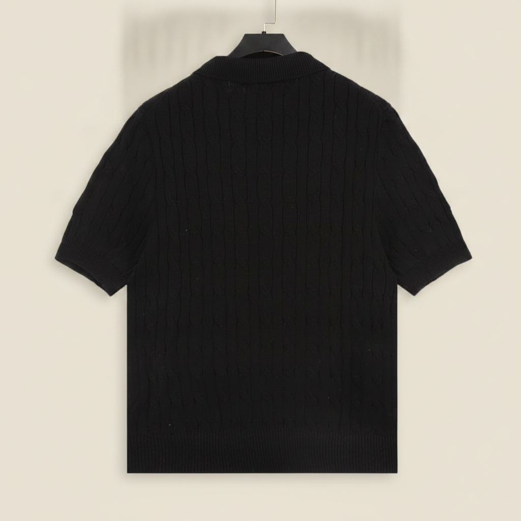 Spurs Knitted Polo Shirt Black