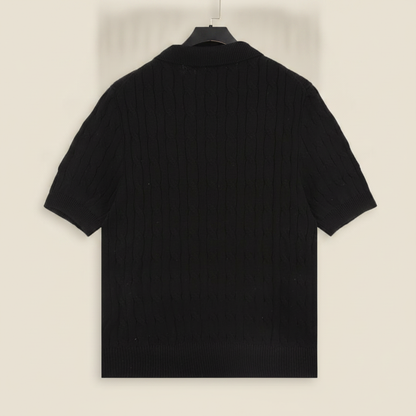Spurs Knitted Polo Shirt Black