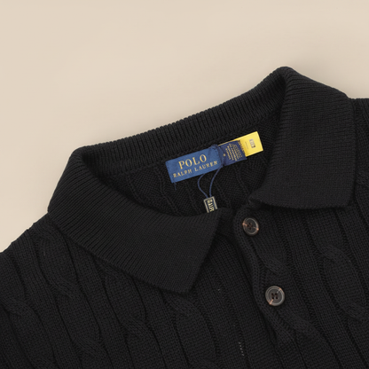 Spurs Knitted Polo Shirt Black