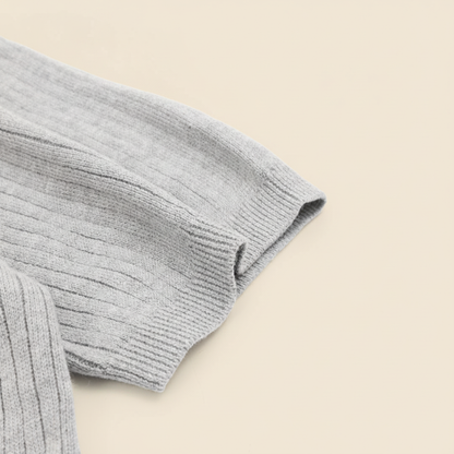 Pony Lapel Striped Polo Shirt Gray