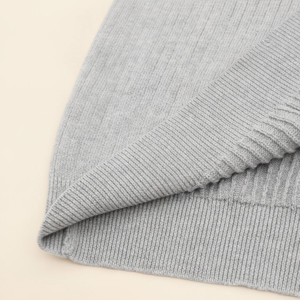 Pony Lapel Striped Polo Shirt Gray