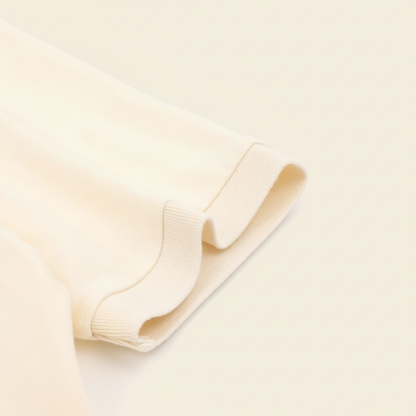 Pony Lapel Striped Polo Shirt Cream
