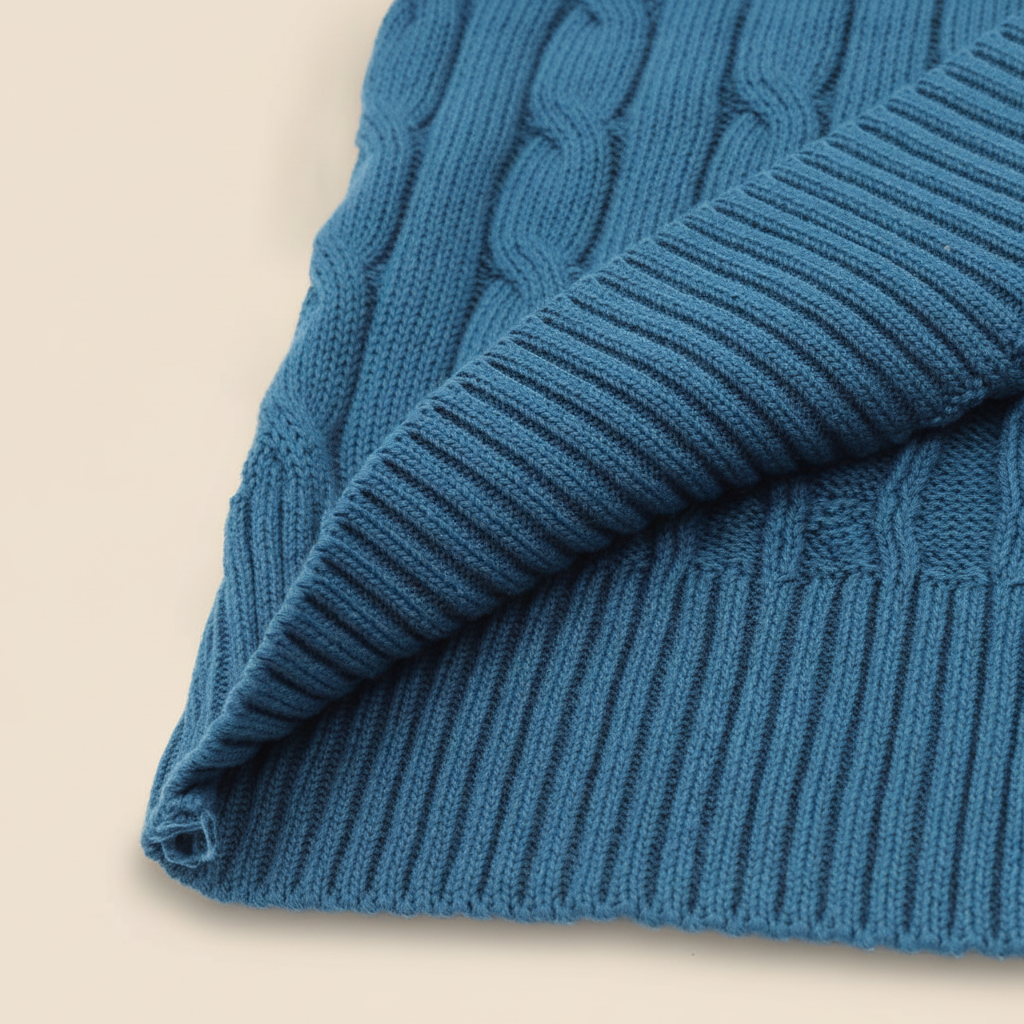 Cable-Knit Crewneck Sweater Teal