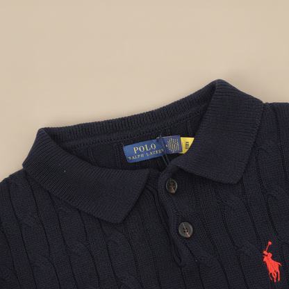 Spurs Knitted Polo Shirt Navy