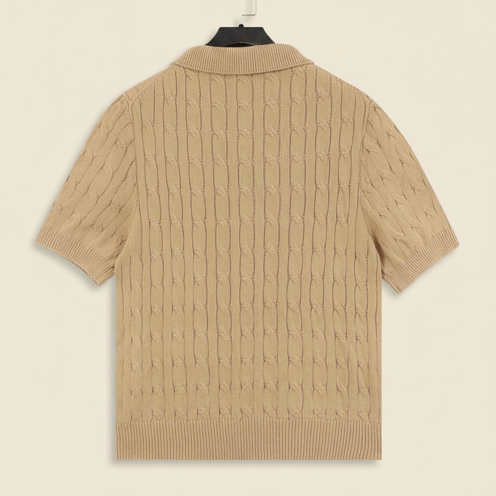 Spurs Knitted Polo Shirt Camel