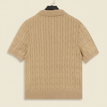 Spurs Knitted Polo Shirt Camel