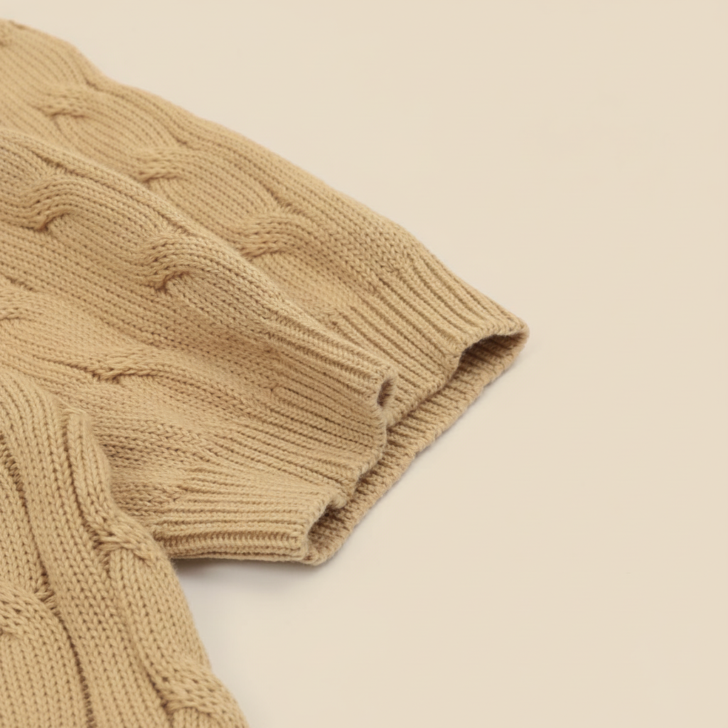 Spurs Knitted Polo Shirt Camel