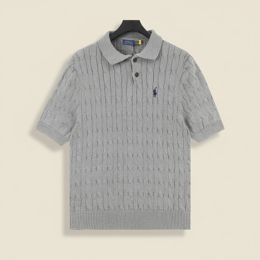 Spurs Knitted Polo Shirt Gray