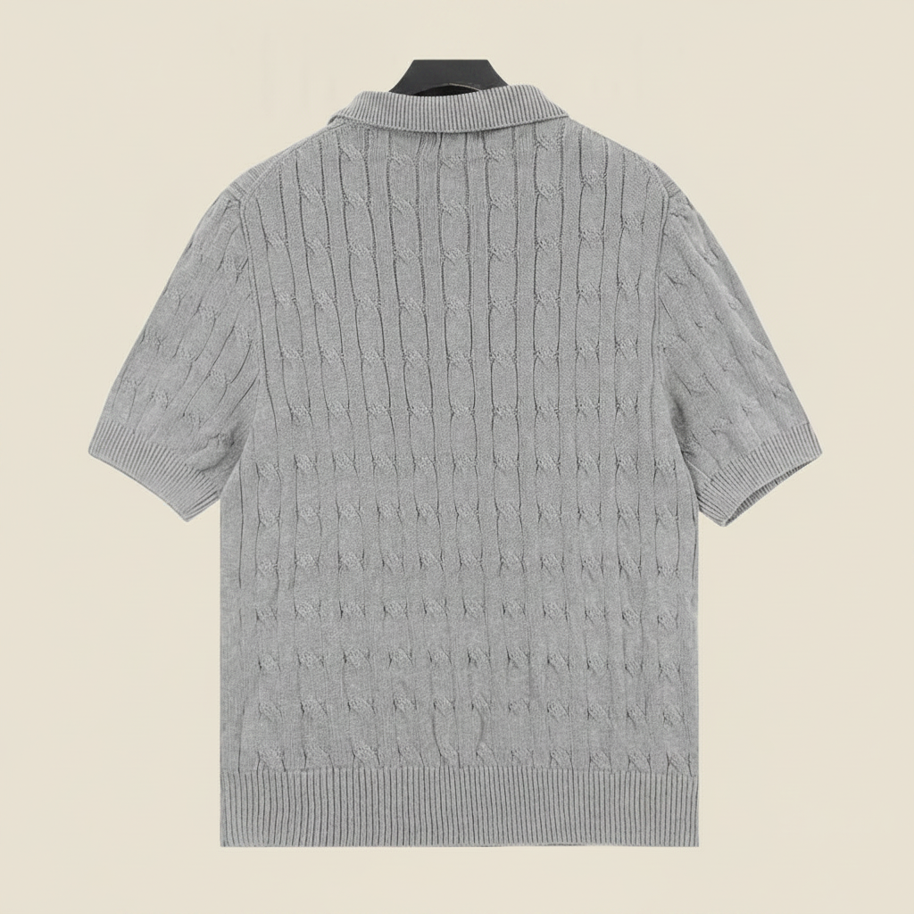 Spurs Knitted Polo Shirt Gray
