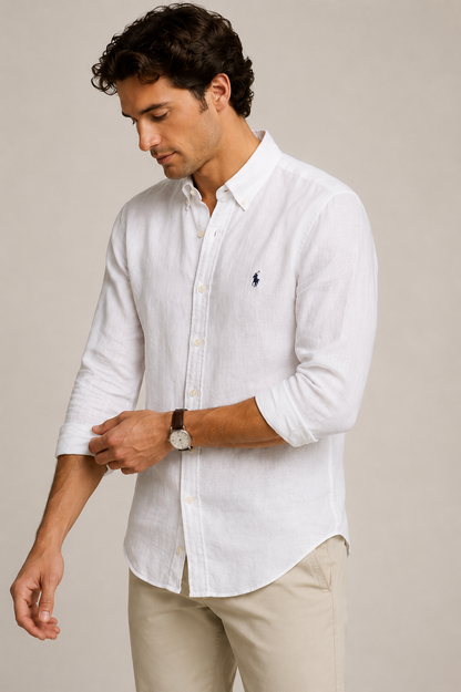 Linen/Remi Blend Shirt, White