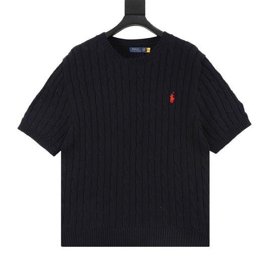 Cable-Knit Crewneck Sweater Navy