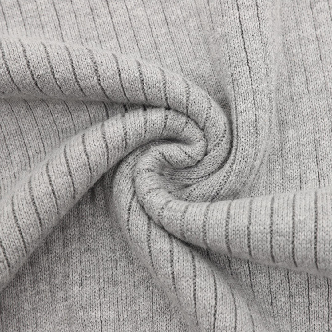 Pony Lapel Striped Polo Shirt Gray