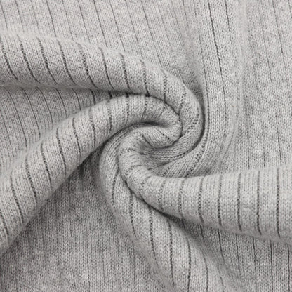 Pony Lapel Striped Polo Shirt Gray