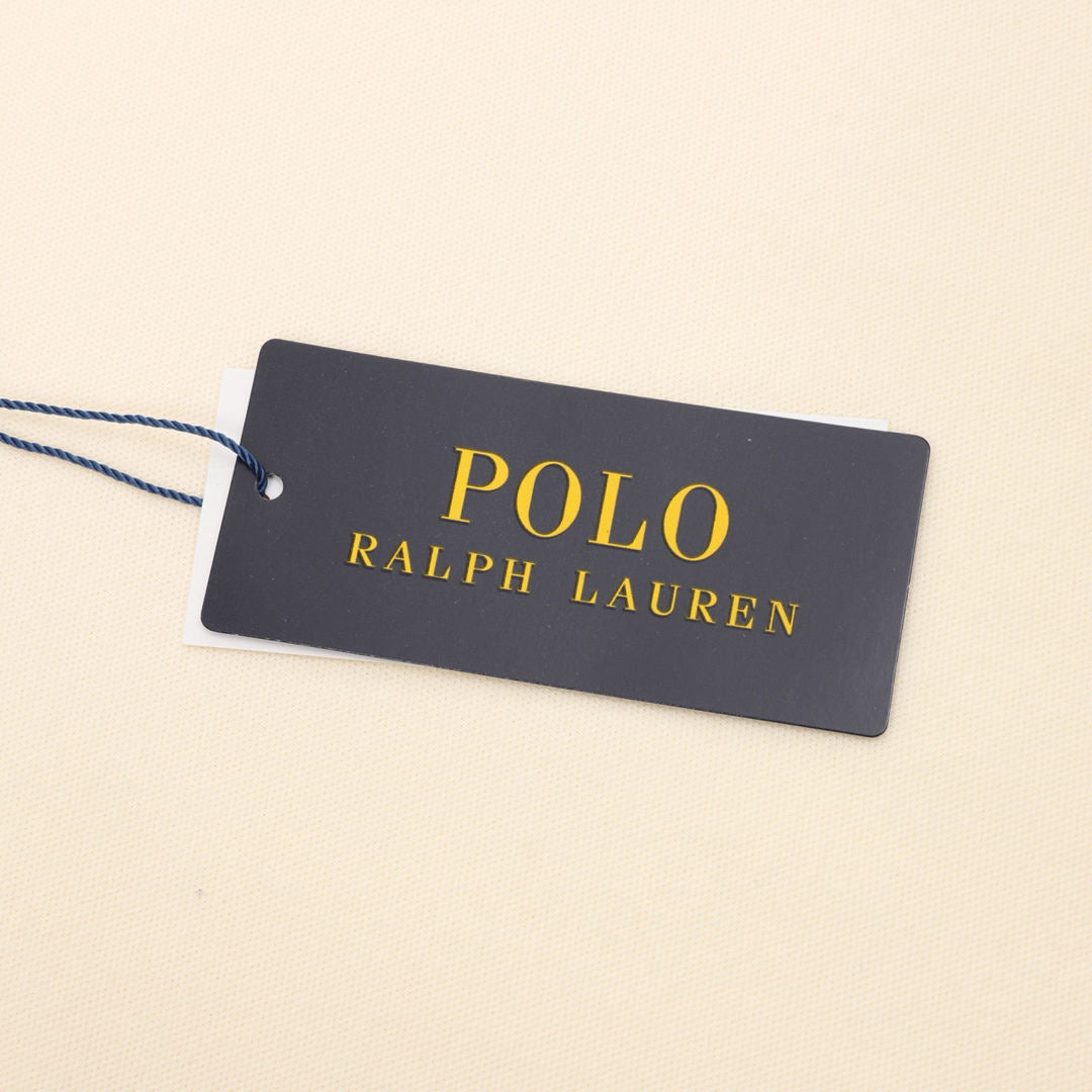 Pony Lapel Striped Polo Shirt Cream