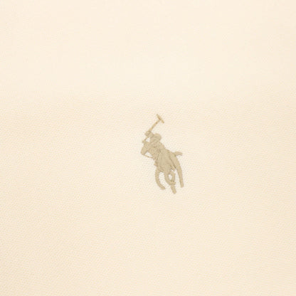 Pony Lapel Striped Polo Shirt Cream