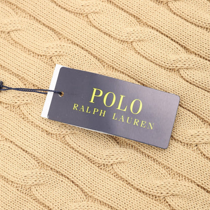 Cable-Knit Crewneck Sweater Camel