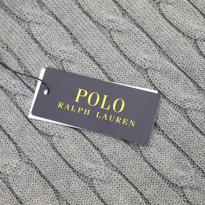 Cable-Knit Crewneck Sweater Gray