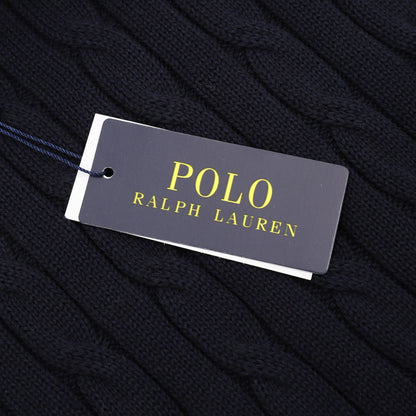 Cable-Knit Crewneck Sweater Navy