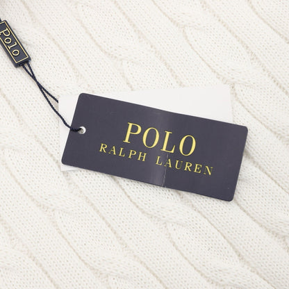Cable-Knit Crewneck Sweater White