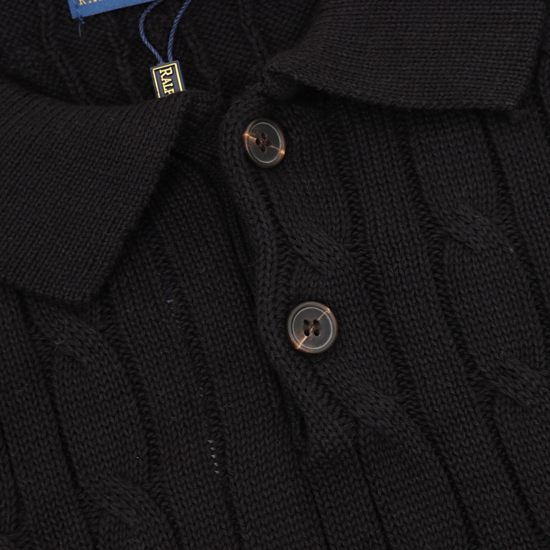 Spurs Knitted Polo Shirt Black