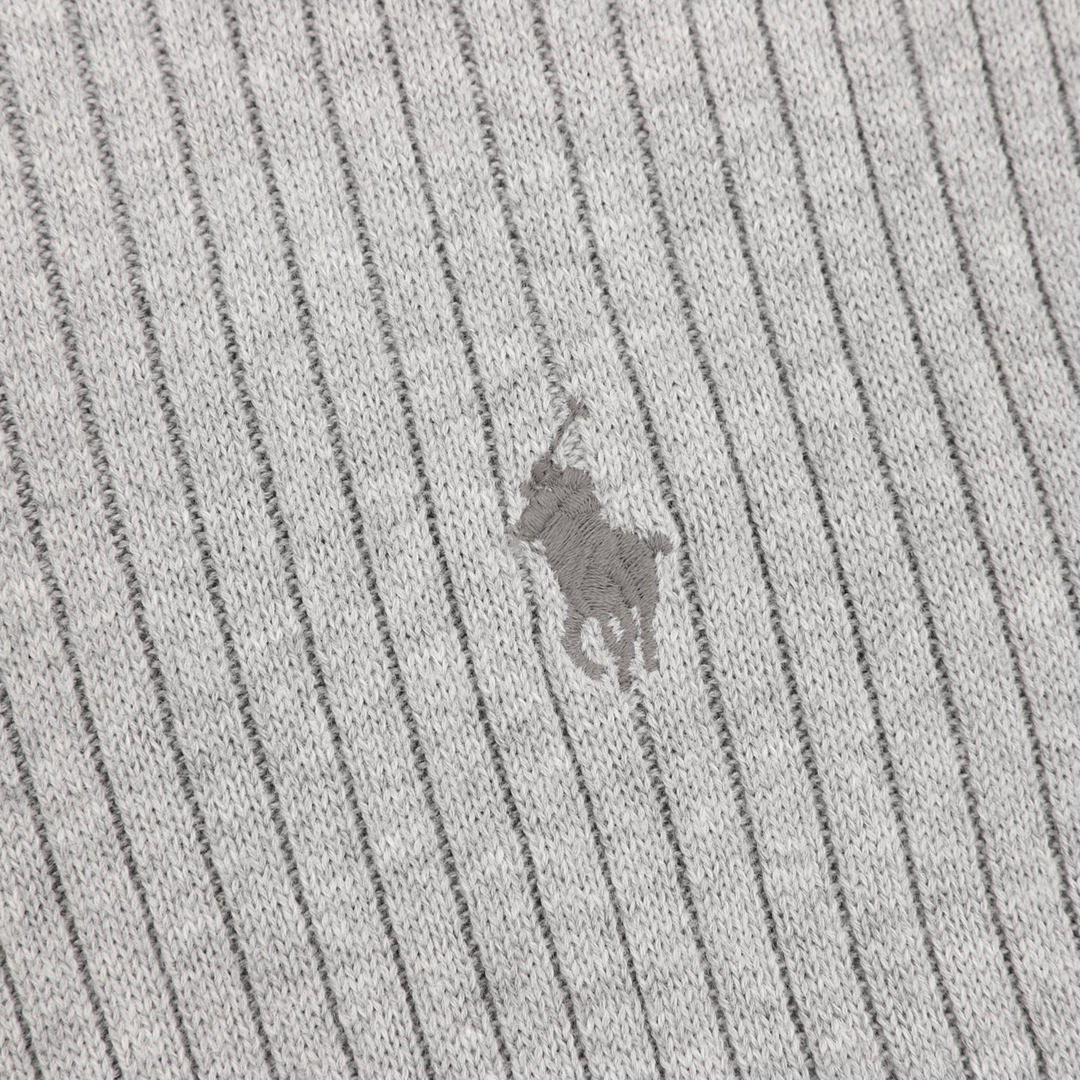 Pony Lapel Striped Polo Shirt Gray