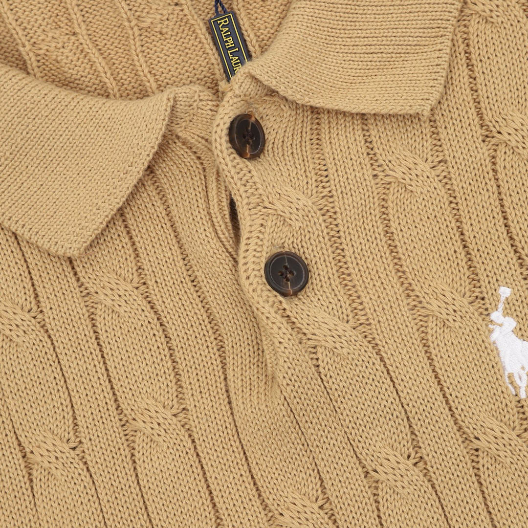 Spurs Knitted Polo Shirt Camel