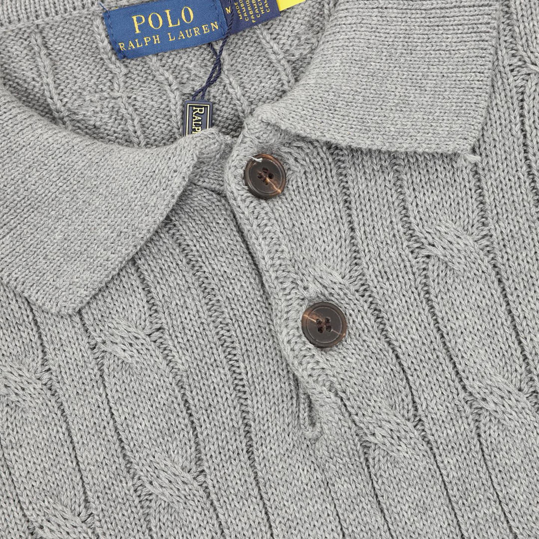 Spurs Knitted Polo Shirt Gray