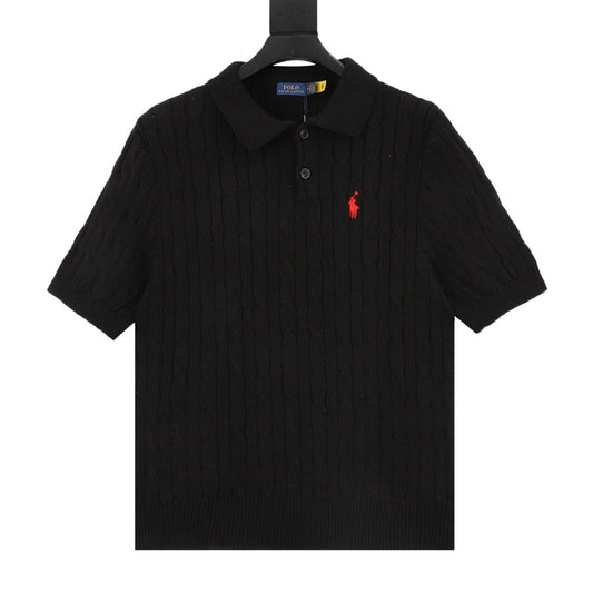 Spurs Knitted Polo Shirt Black