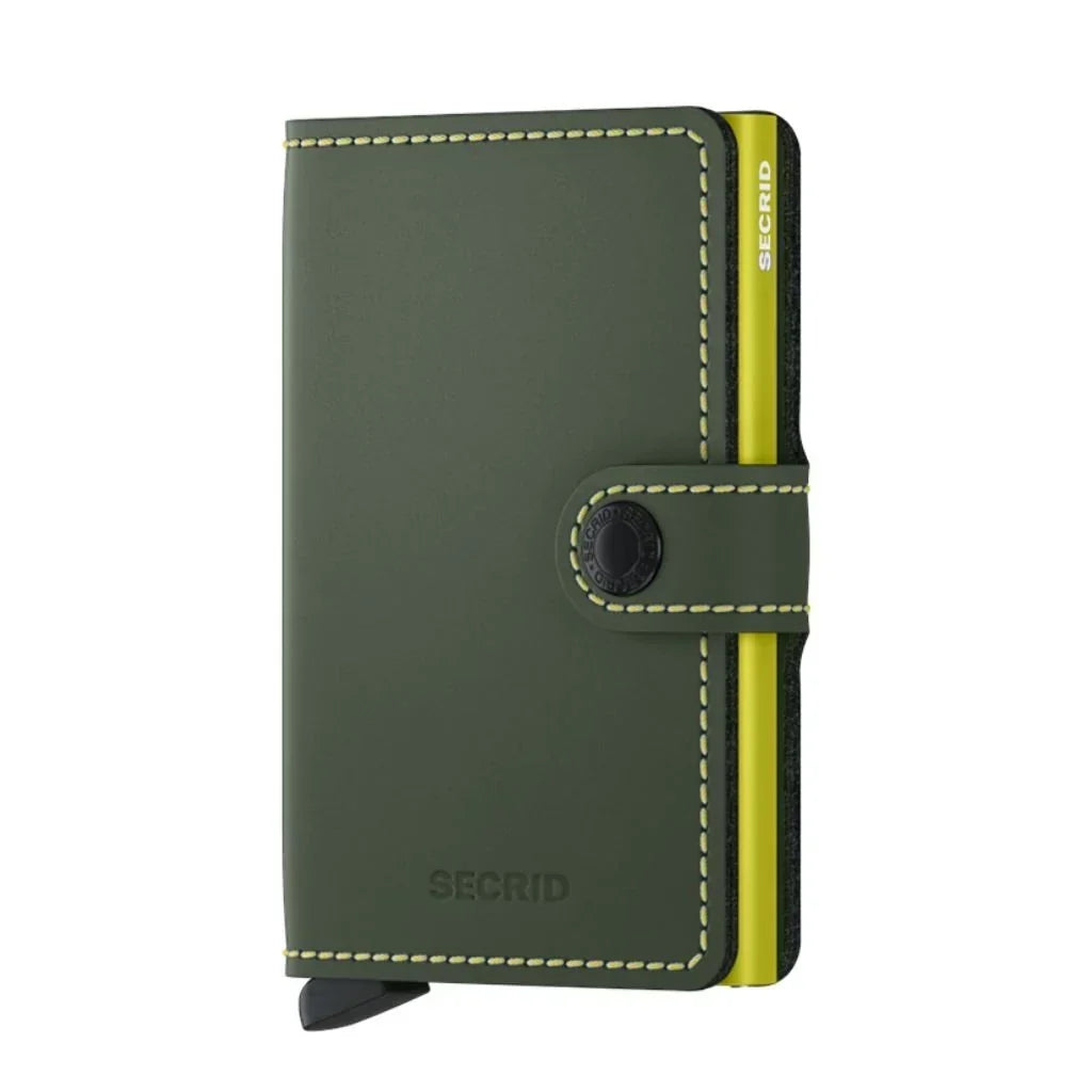 - RFID Protected Mini Wallet - Matte - Green & Lime
