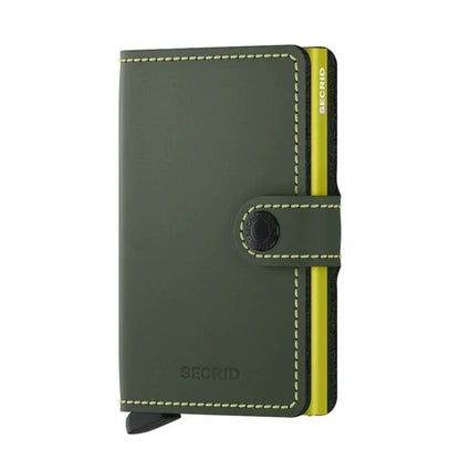 - RFID Protected Mini Wallet - Matte - Green & Lime