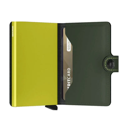 - RFID Protected Mini Wallet - Matte - Green & Lime