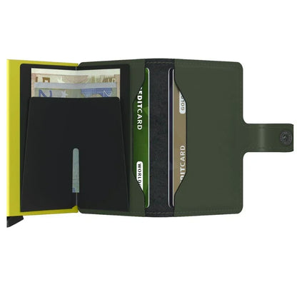 - RFID Protected Mini Wallet - Matte - Green & Lime