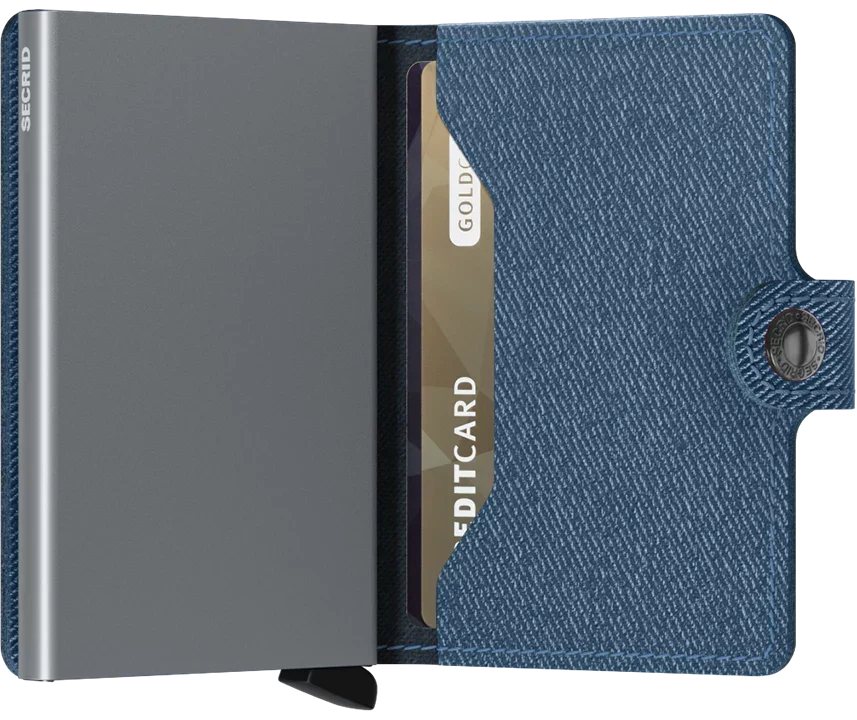 - RFID Protected Mini Wallet - Twist - Jeans Blue