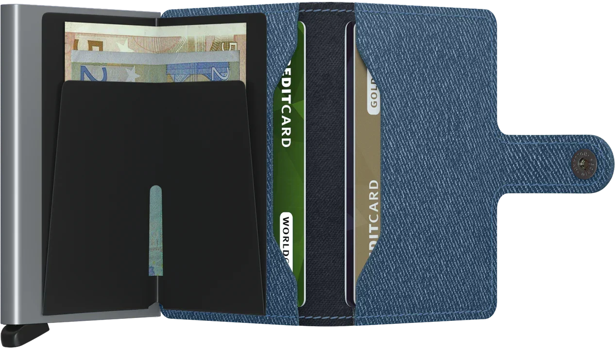 - RFID Protected Mini Wallet - Twist - Jeans Blue