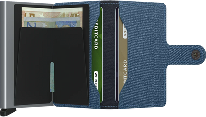 - RFID Protected Mini Wallet - Twist - Jeans Blue