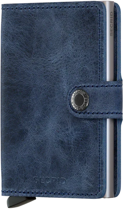 - RFID Protected Mini Wallet - Vintage - Blue