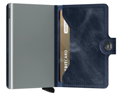 - RFID Protected Mini Wallet - Vintage - Blue
