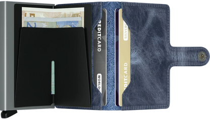 - RFID Protected Mini Wallet - Vintage - Blue