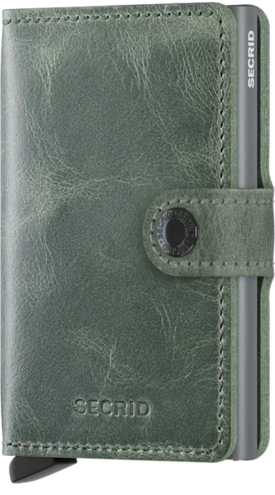 - RFID Protected Mini Wallet - Vintage - Sage