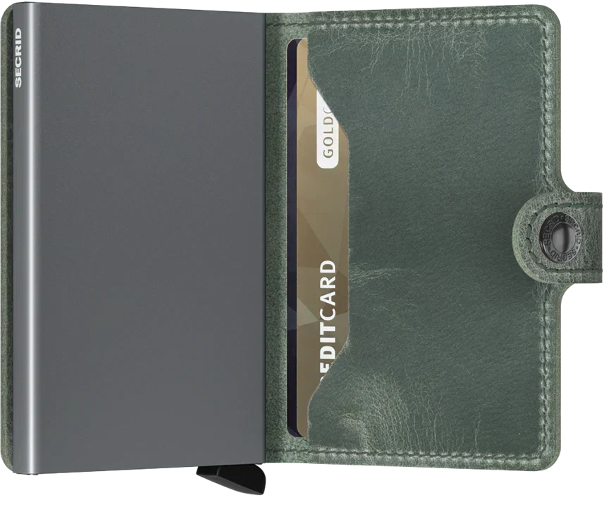 - RFID Protected Mini Wallet - Vintage - Sage