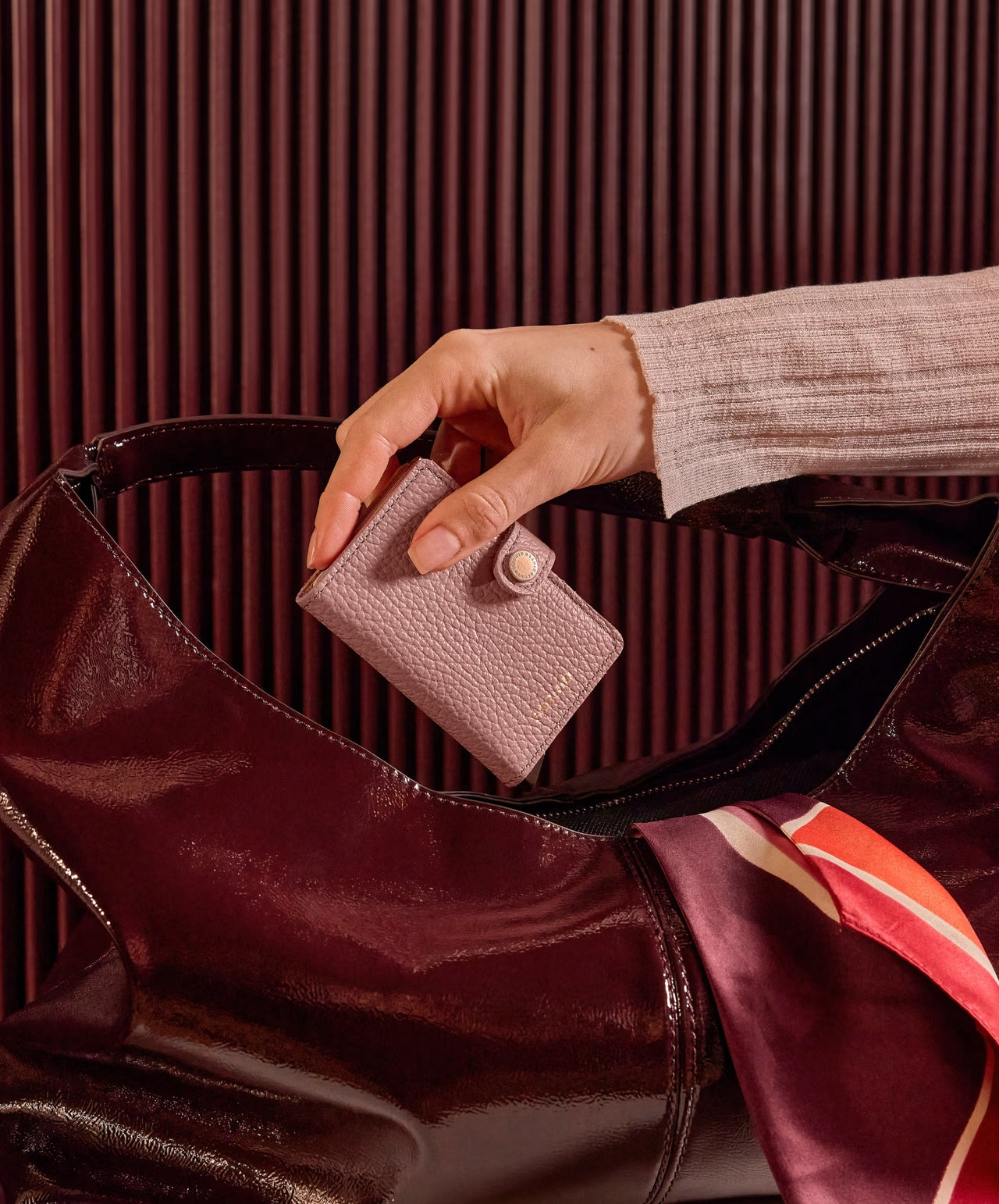 - RFID Protected Mini Wallet - Pebble - Rose