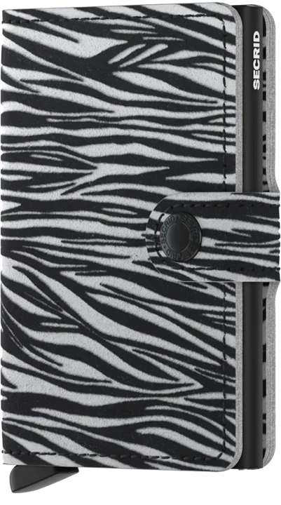 - RFID Protected Mini Wallet - Zebra - Light Grey