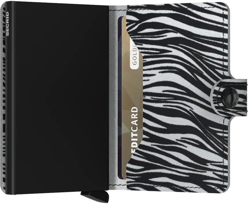 - RFID Protected Mini Wallet - Zebra - Light Grey