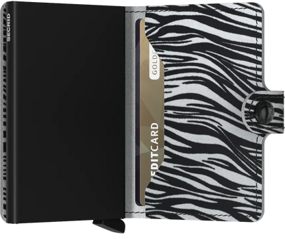 - RFID Protected Mini Wallet - Zebra - Light Grey